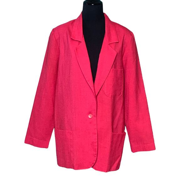 Cadi Sport vintage pink one button blazer size 14 - Picture 1 of 6